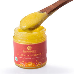 Organic Natural A2 Gir Cow Ghee By Pujashree | Traditional Bilona Method Healthy Pure Desi Ghee Perfect For Use Navratri | (120ml) 4.0 Ounce | Jar Pack