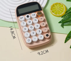 Fycan Mechanical Pushbutton Calculator With Large LCD Display Anti-slip Design Colorful 10 Digit Reliable Calculator For Office School Home Business (Khakhi)