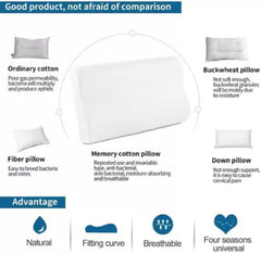 Orthopedic Pillows For Sleeping, Memory Foam Pillows, For Pain Relief - White | Cervical Contour Pillows, Medical Cushions, Anti Snoring Cushion For Good Sleep - Adjustable Pillow