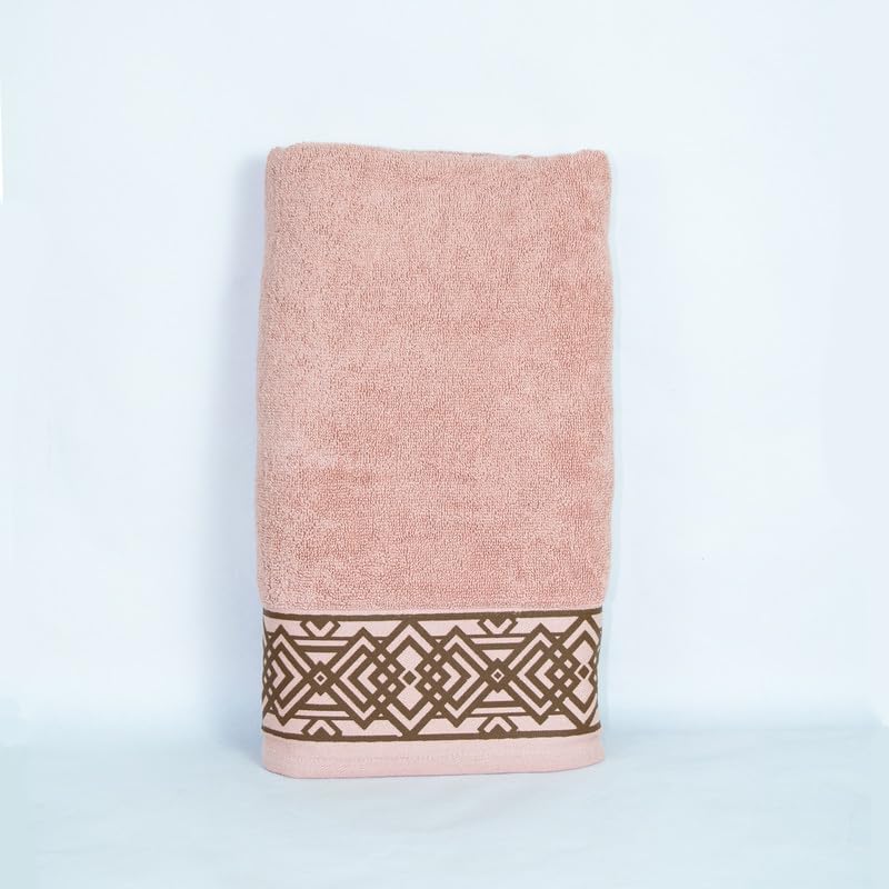 Rangoli 100% Cotton Fibre Bath Towel 600 Gsm | Highly Durable & Absorbent Towel | Skin-Friendly & Quick Drying Luxury Towels (Peach) - Pack Of 1