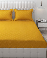 Check Yellow Bedsheet For King Size With 2 Pillow Cover (90 X 95 Inches) | Softer & Durable For All Season | Ideal For Daily Use Home Bedsheet