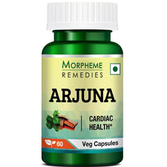 Morpheme Remedies Terminalia Arjuna 500mg Extract, Help Maintain A Healthy Heart & Reduce Stress & Nervousness | 60 Veg Capsules 100gm 0.2lbs