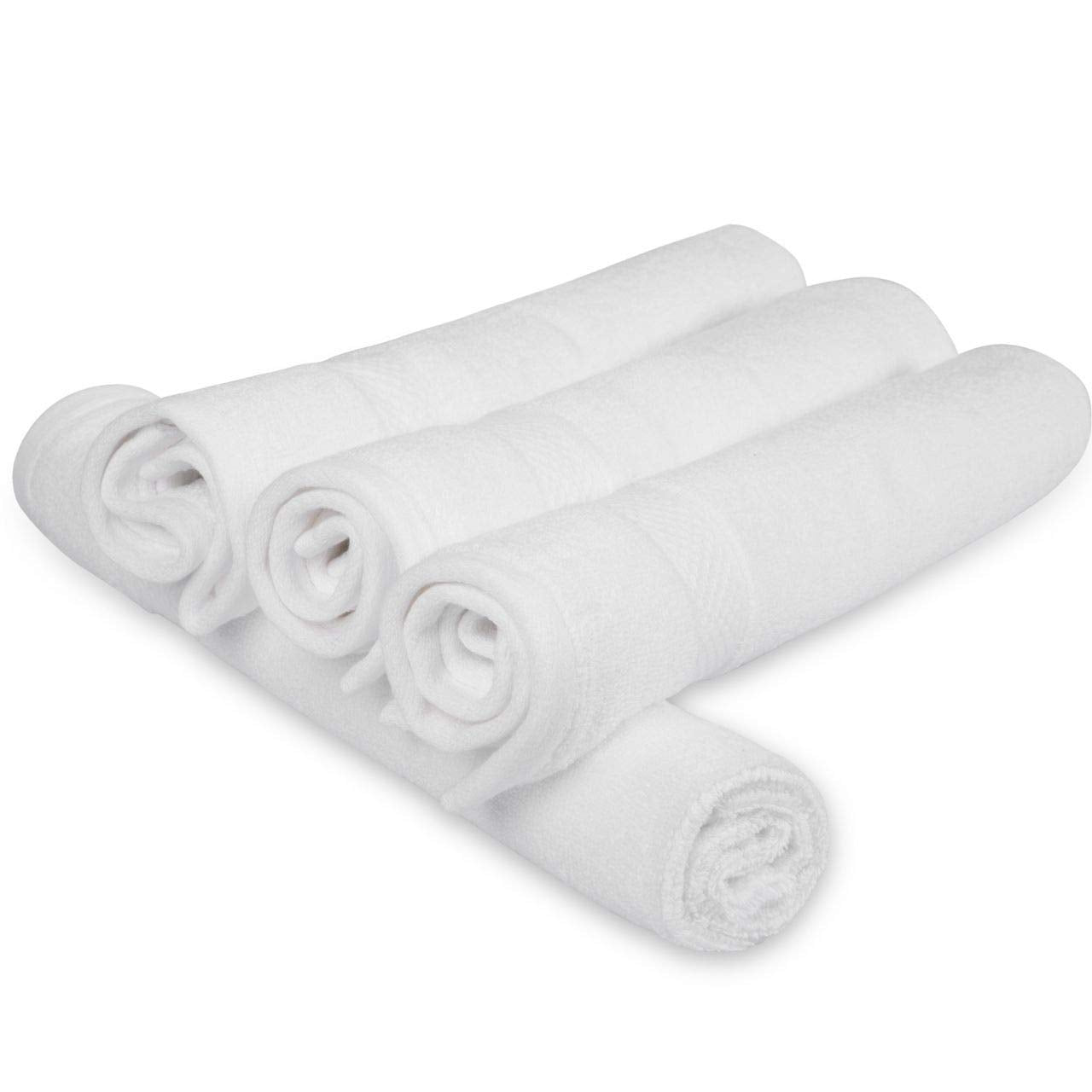 Divine Overseas Luxury Cotton Yarn Soft Extra Absorbent & Durable Hand Towel Gsm 800 (White) - Pack Of 4