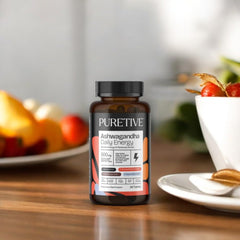 Puretive Ashwagandha 500mg General Wellness Tablets Helps Release Stress, Rejuvenates Mind & Body, Extra Strength Natural Formulation | 60 Tablets 100gm 0.2lbs