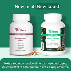 Man Matters Ashwagandha Tablets 500mg Improves Strength, Energy, & Overall Wellbeing Rejuvenates Mind & Body | 60 Tablets 100gm 0.2lbs