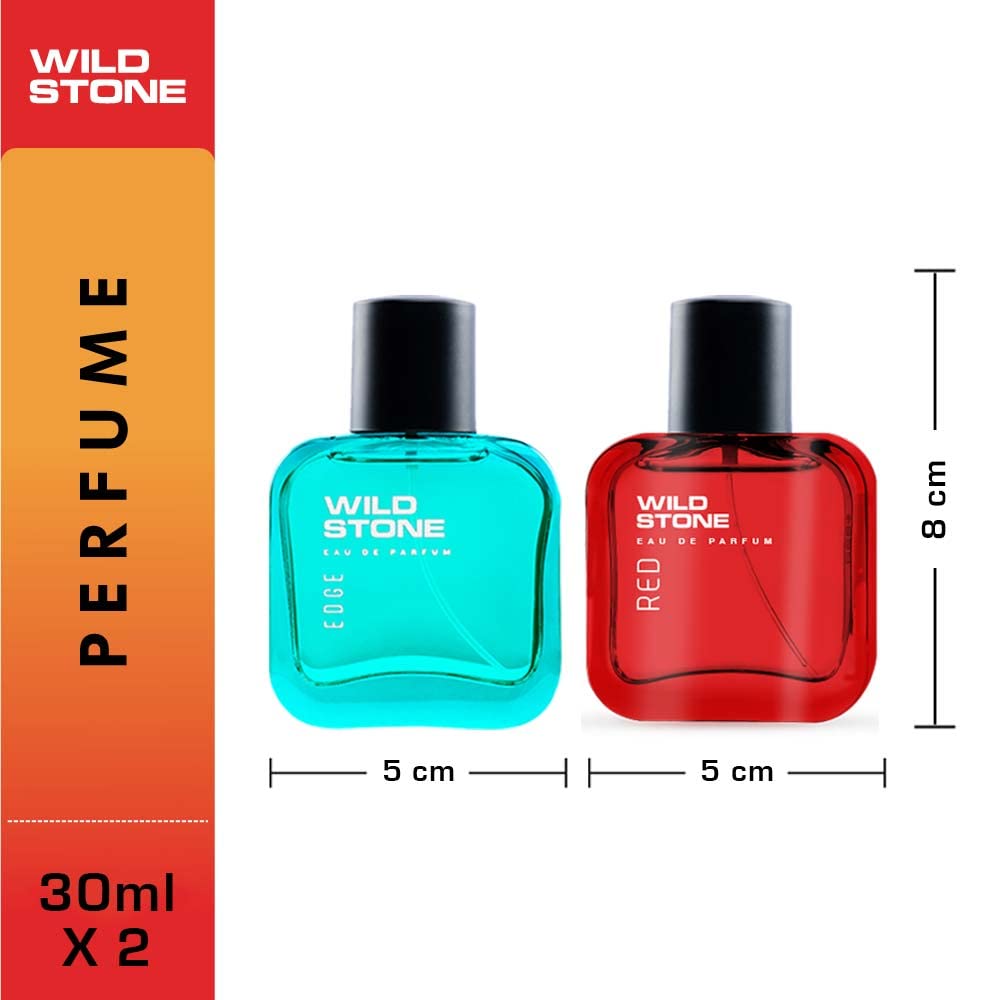 Wild Stone Edge & Red Eau De Parfum 60ml 2.0 Fl.oz. For Men | Long Lasting | Pack Of 2