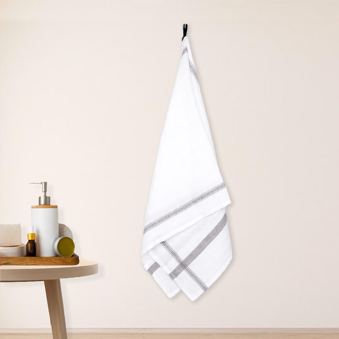 Thirsty Towel By Doctor Towels 600 Gsm | Double Cloth Cotton Bath Towel Quick Dry, Super Soft, High Absorbent | Blue & Grey (Pack Of 2)