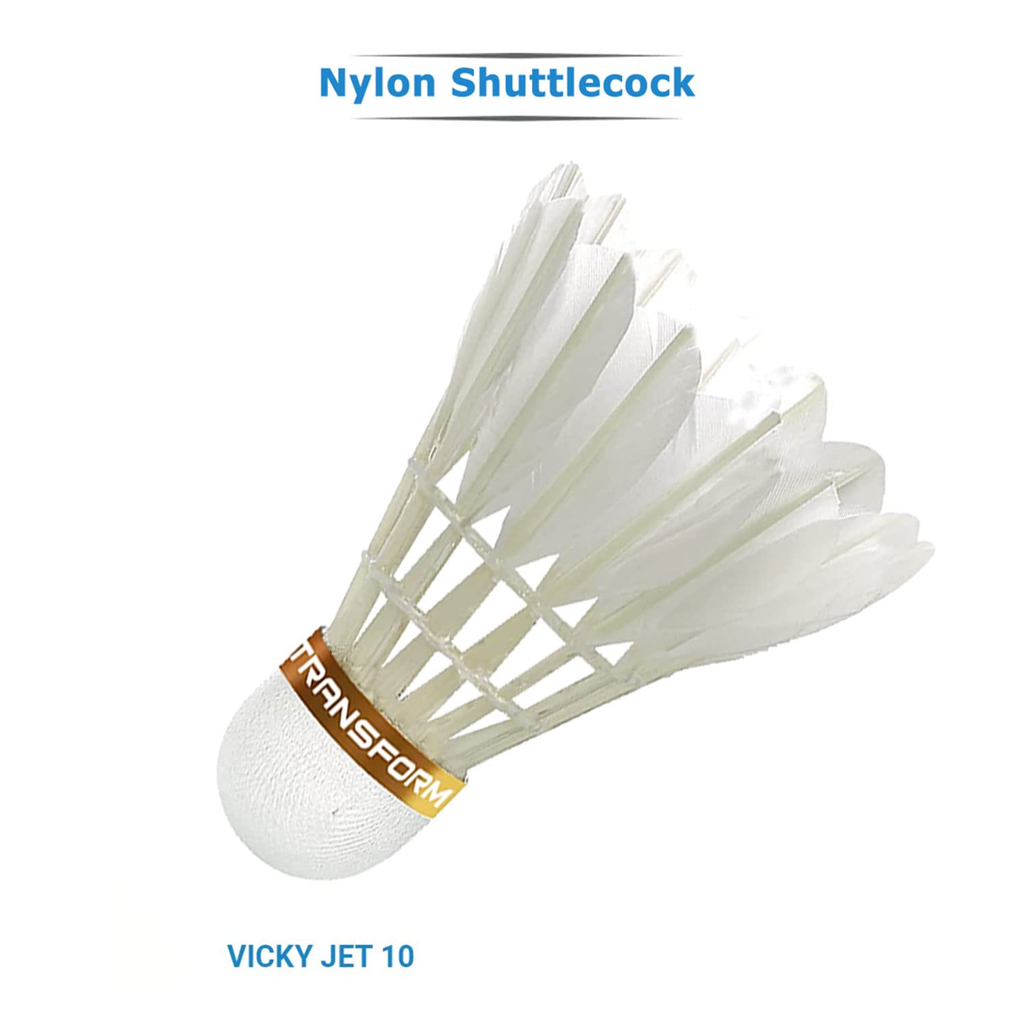 Transform VT- 50 Feather Shuttlecock with Heavy Cork Stable and Durable , Badminton Birdies for Indoor & Outdoor , Speed 78 | White - Pack Of 1