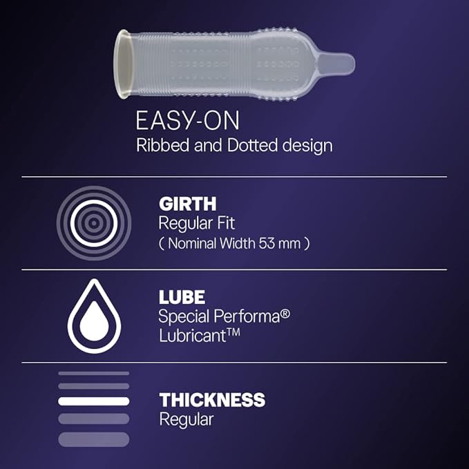 Durex Multi-pack Condoms For Men (Extra Time, Dotted, Ribbed, Extra Time) - 10 Count (Pack Of 4)