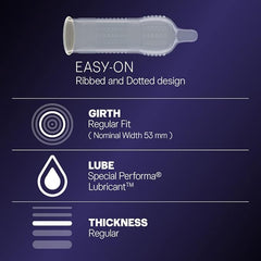 Durex Multi-pack Condoms For Men (Extra Time, Dotted, Ribbed, Extra Time) - 10 Count (Pack Of 4)