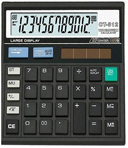 Super E-store Basic Ct 512 Electronic Calculator With 12 Digits Display For 12 Digits Office, Student, Shop, Home Use (Black) | Solar Powered, Battery Powered