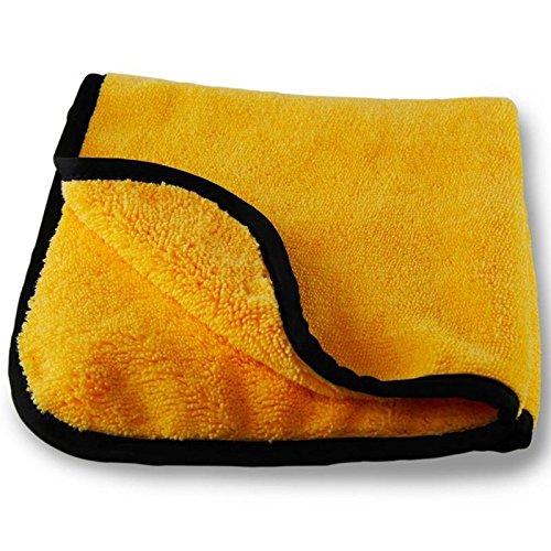 Auto Hub Heavy Microfiber Cloth For Car Cleaning & Detailing, Double Sided, Extra Thick Plush Microfiber Towel Lint-Free 800 Gsm | Pack Of 1 (Yellow)