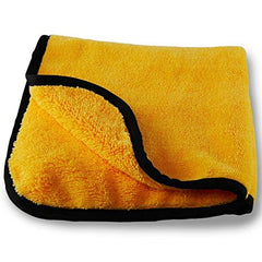 Auto Hub Heavy Microfiber Cloth For Car Cleaning & Detailing, Double Sided, Extra Thick Plush Microfiber Towel Lint-Free 800 Gsm | Pack Of 1 (Yellow)