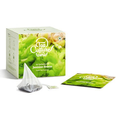 Tea Culture Of The World Jasmine Breeze Green Tea - Pack Of 2 X 16 Tea Bags | Made With Whole Leaf Green Tea, Natural Jasmine Flowers - Pure Elegance, Smooth & Floral | High Caffeine
