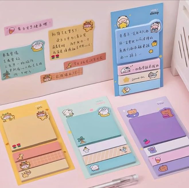 Sticky Note Pads Self Stick Notes Study School and organizing (Multicolor, Pack of 2)