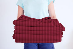 Double Bedsheets Queen Size With 2 Pillow Covers - Size-60 X72+8 Inches, Maroon | All Around Elastic 220 TC Super Soft Striped Pattern Breathable