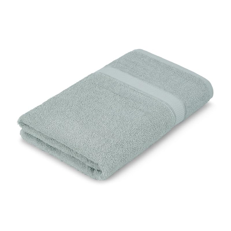 Welspun Alpha Cotton Large Bath Towel Soft & Absorbent 500 Gsm (Dobby - Pastel Blue)
