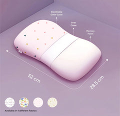 Premium Memory Foam Baby & Toddler Pillow, Bed Pillow - 20.5 X 11.5 X 2.5 Inch | Removable Cover, Perfect For Sleeping, Reading, Resting | Triangles Print, Adjustable Pillow