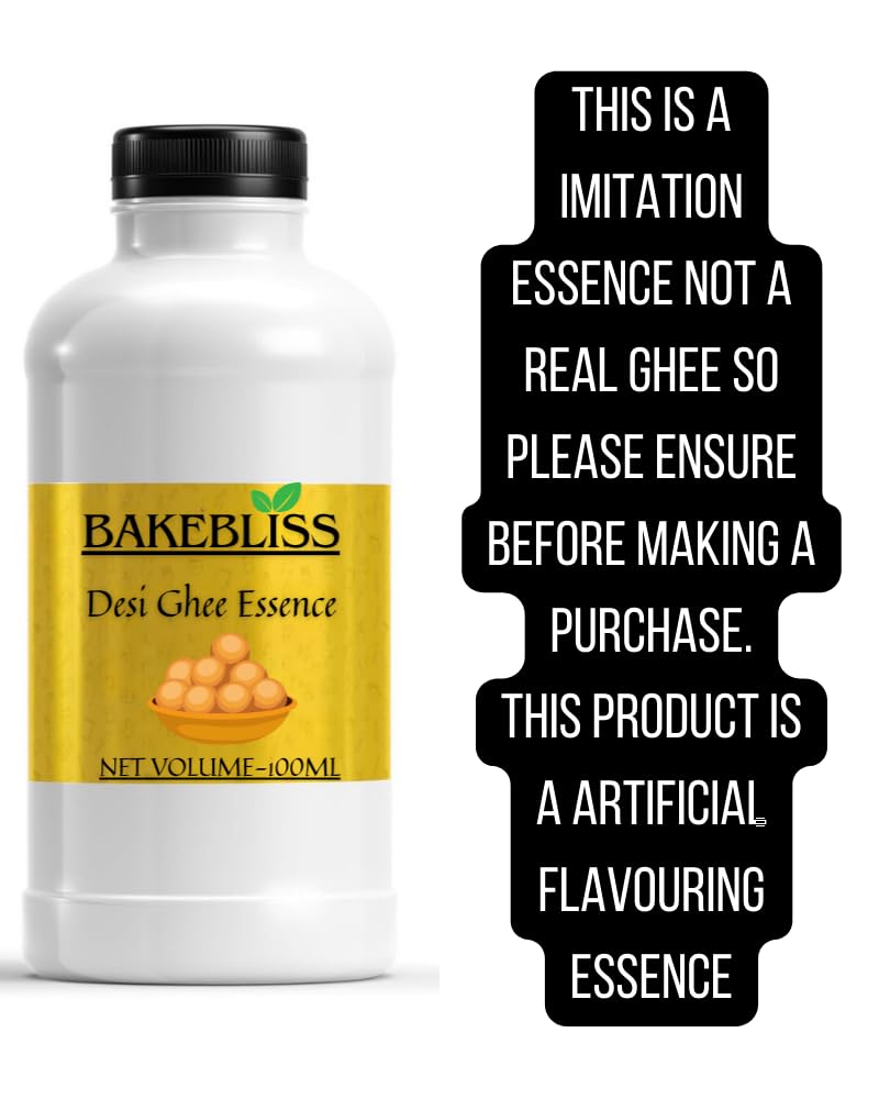 Pure Natural Desi Ghee By Bakebliss | Rich In Vitamin A & Healthy Nutrients Desi Ghee Perfect For Taste | (100ml) 3.3 Ounce | Plastic Bottle