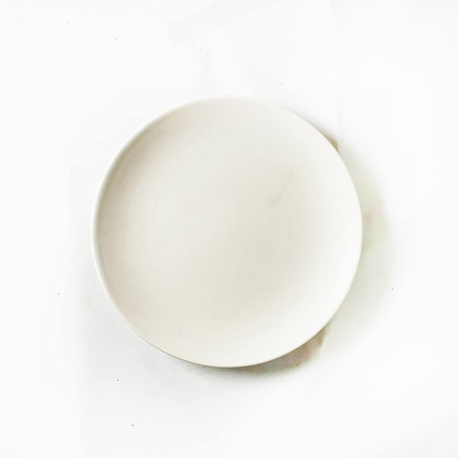 Subhra White Ceramic Dinner Plates Set Of 2 - 10 Inches, 2 Pieces | White Matte Finish Full Ceramic Plates For Dinner - Microwave Safe & Dishwasher Safe