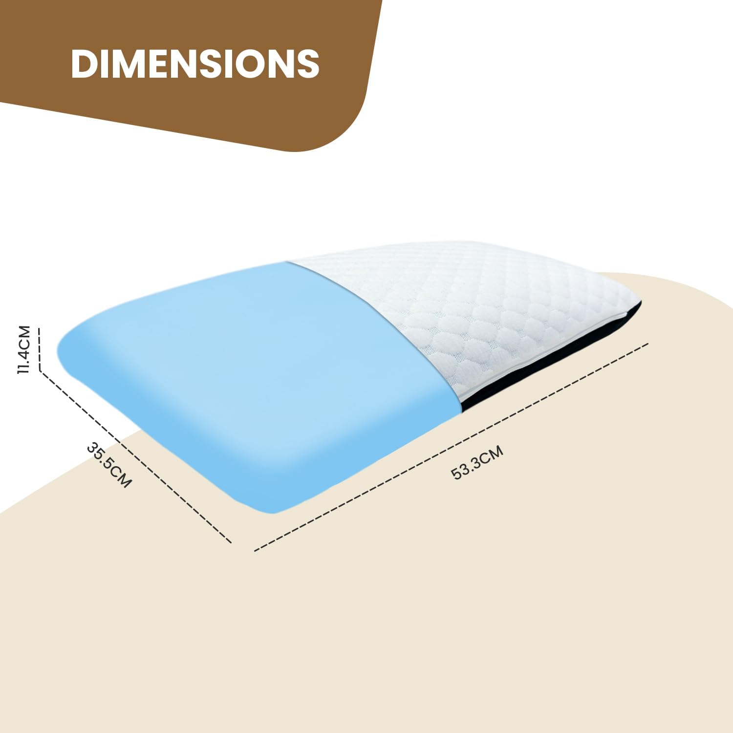 Cooling Gel Memory Foam Pillow For Spondylitis Neck & Shoulder Pain Relief, White, Size - Standard | Cervical Pillows For Sleeping, Designed For Orthopedic & Ergonomic Support