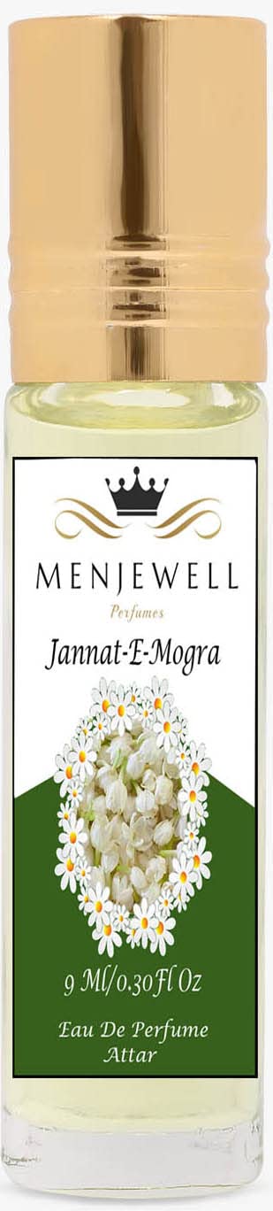 Menjewell Jannat-E-Mogra Eau De Perfume Attar 9ml 0.3 Fl.oz. | Unisex Fragrance | Long Lasting