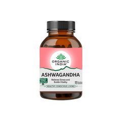 Organic India Ashwagandha, Helps Relieve Stress, Anxiety & Depression, Help Reduce Anxiety & Relieve Mental | 180 Veg Capsules 300gm 0.66lbs