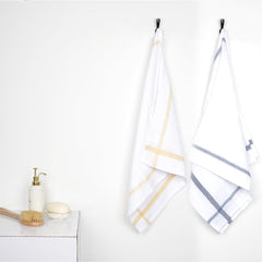Thirsty Towel By Doctor Towels 600 Gsm | Double Cloth Cotton Bath Towel Quick Dry, Super Soft, High Absorbent | Yellow - Blue (Pack Of 2)