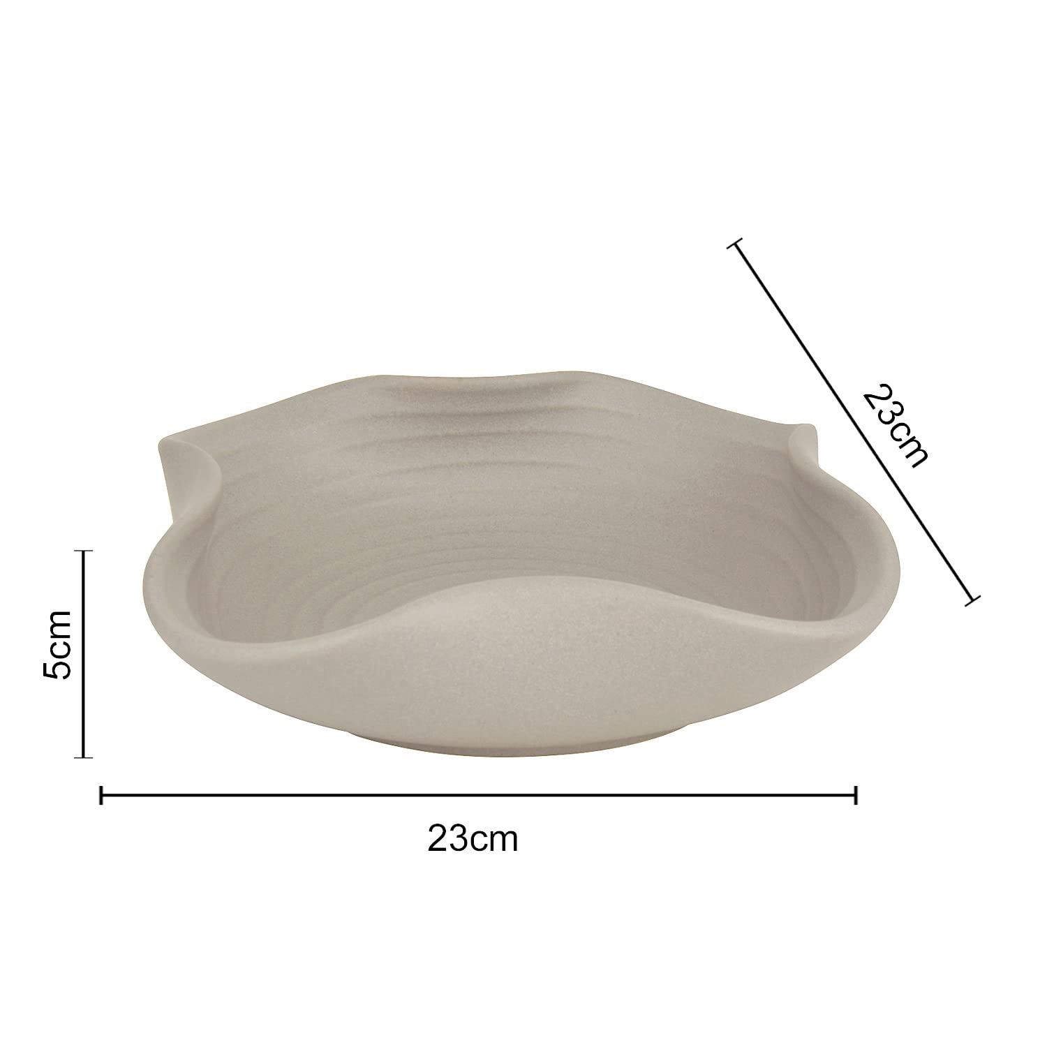 Ceramic Matt Finish Stylish Serving Bowl - 22 Cm, Grey, 500ml | Salad Bowl - Pasta Serving Bowl - Snack Bowl