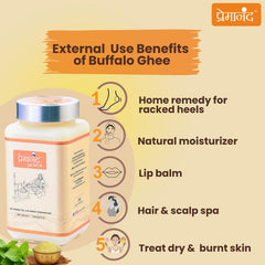 Premium Natural Shudh Desi Ghee By Premanand | Made With Traditional Bilona Method Ghee Perfect For Improves Digestion | (1 Litr) 33.8 Ounce | Jar Pack