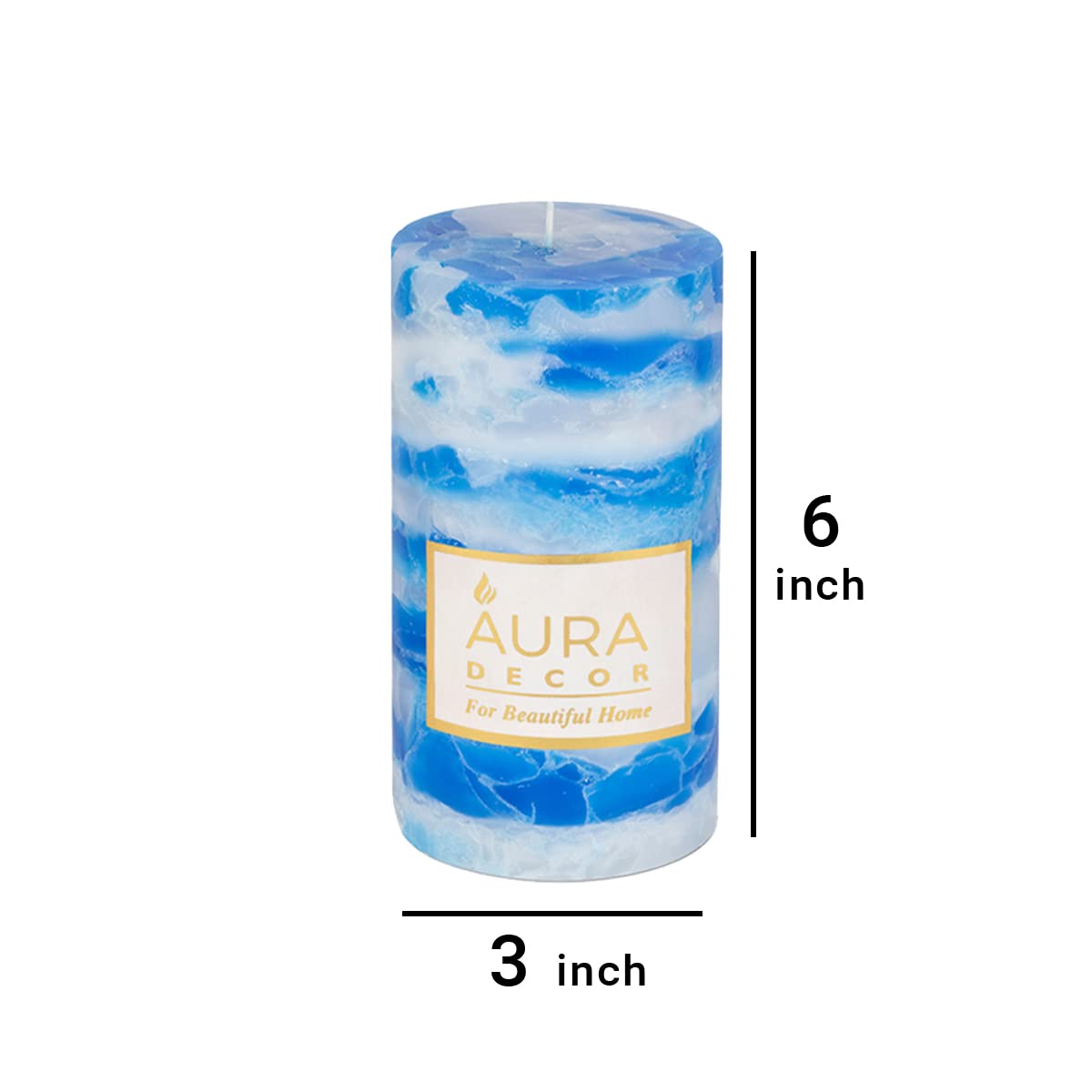 SEA BREEZE CHUNK HIGHLY FRAGRANCE PILLAR CANDLE SET OF 2 | 3INCH*6INCH EACH