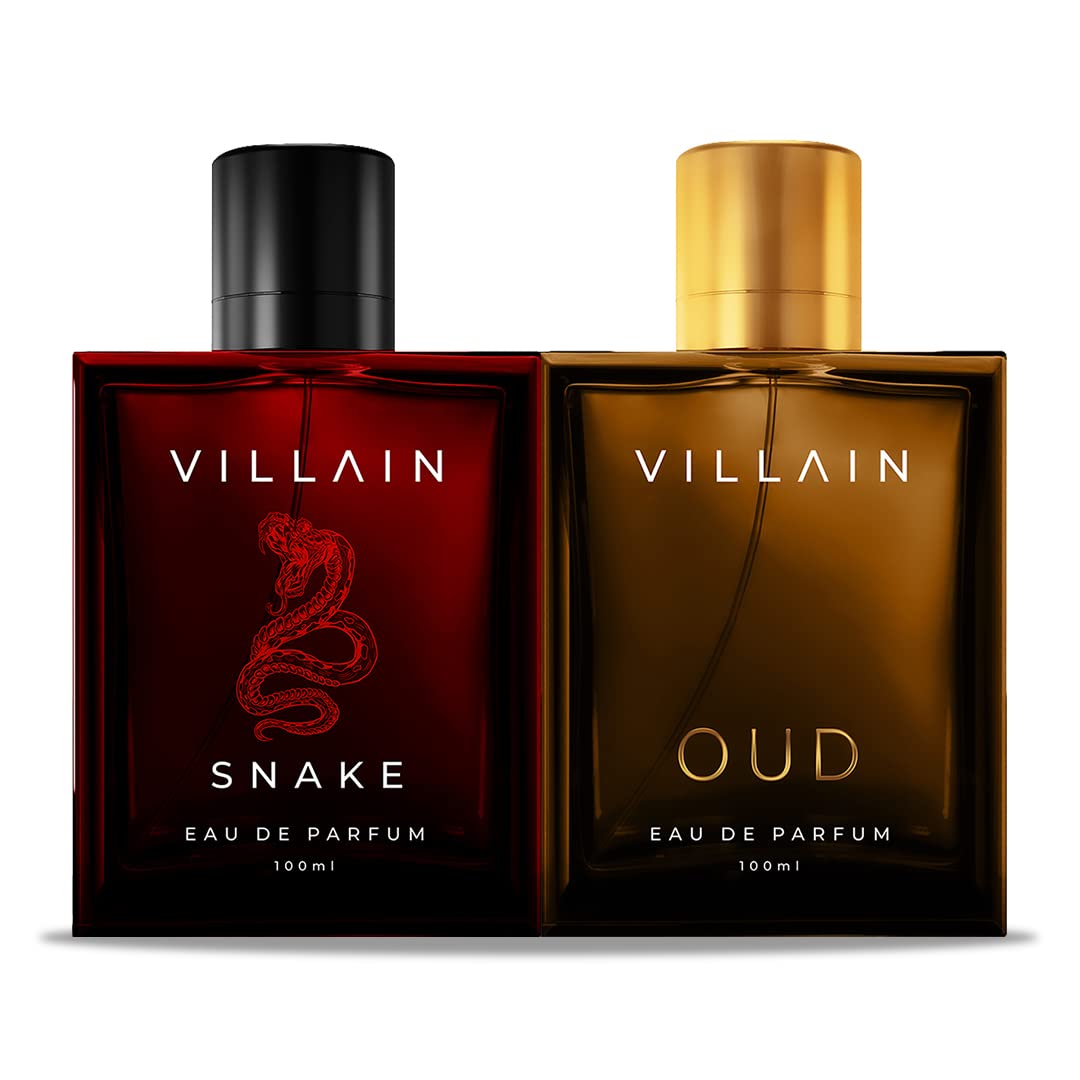 Villain Snake + Oud Eau De Parfum 100ml 3.4 Fl.oz. Each Pack Of 2 | Strong, Smoky, Sexy & Masculine Fragrance