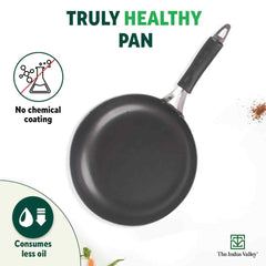 Pre-Seasoned Black Iron Fry Pan With Bakelite Handle - Medium, 24.7 Cm, 9.7 Inch, 1.5 Ltr, 0.9 Kg | Induction Friendly, Pre-Seasoned Fry Pan, 100% Pure & Toxin-Free, No Chemical Coating