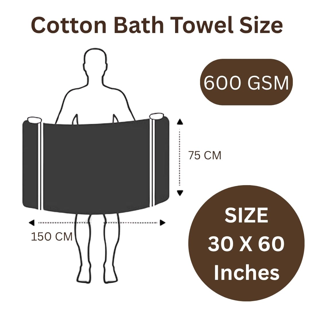 Stamio Cotton Bath Towel 1200 Gsm | Two Ply Combed, Extra Soft & Absorbent Large Full Size Towels For Bathing, Home, Sports, Salon, Hotel Use (Brown & Maroon Red) - 2 Pcs
