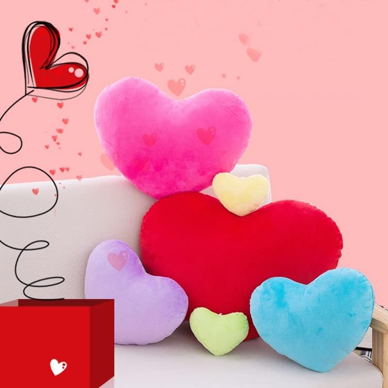 Heart Pillow, Heart Shape Throw Pillow, For Kids Room, Red - 11 X 11 Inch | Fluffy Heart Decorative Pillows, Cute Plush Pillow, Home Decorative For Living Room, Girls Bedroom, Washable