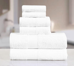 Fash Home International Micro Twist 2 Bath +2 Hand + 2 Face Towel 1200 Gsm | Pack Of 6 (Snow White)