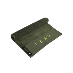 Tego Cotton Performance Sports Towel 100 Gsm - Gym, Work Out, Fitness Towel (Camo Green & Flash Orange)