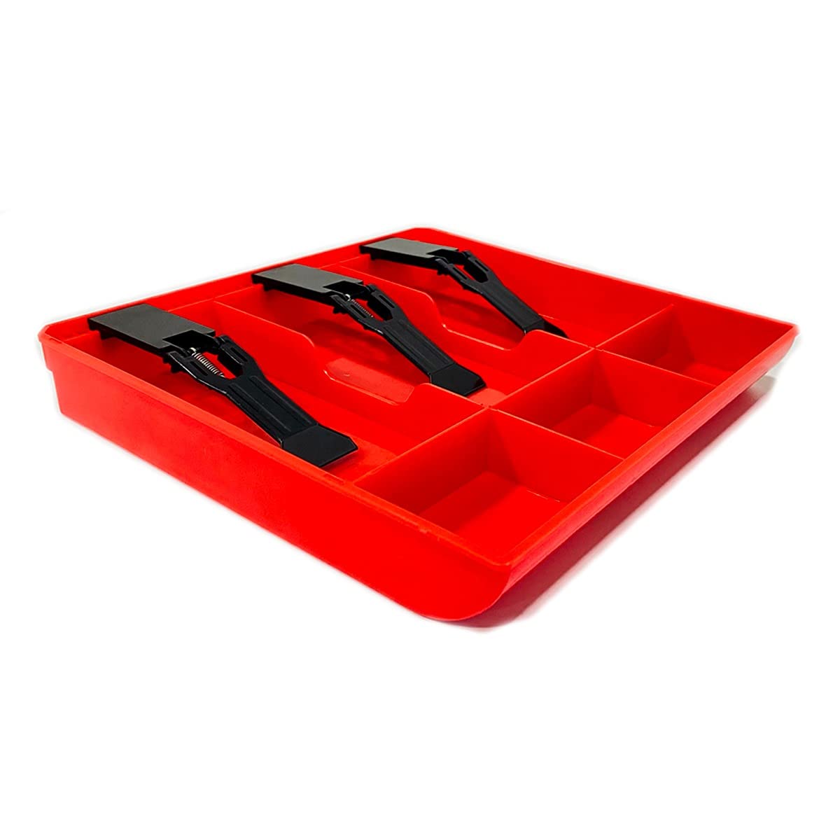 Abs Plastic Cash Drawer 3 Bills 3 Coins Abs Cashier Storage Box For Super Markets, 9.6 X 9.6 X 1.4 Inch, Plastic, Colour - Red