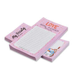 Daily To Do List Notepad, Love & My Beauty Tear-Off Pad, Memo Pad For Shopping Lists, Set Of 4
