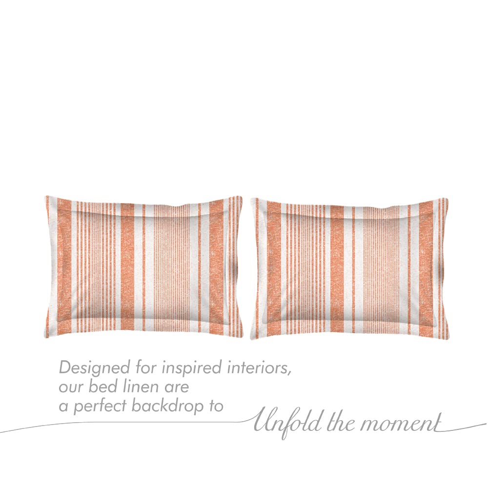 100% Cotton King Size Double Bedsheet Set With 2 Pillow Covers - 101 X 108 Inches, Peach | Good For Villas, Resorts, Guest Houses, & Daily Home Use