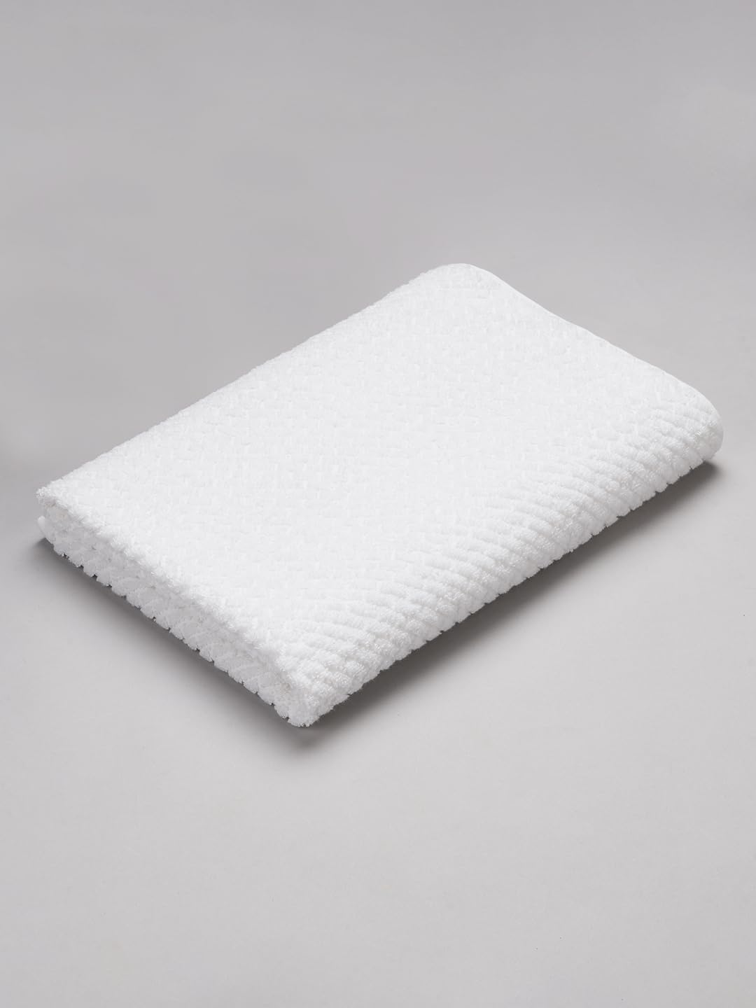 Spaces 100% Cotton Large Bath Towel 400 Gsm | For Men & Women Super Absorbent, Quick Dry, Ultra Soft Dobby Solid Design Towels Large Size (White)