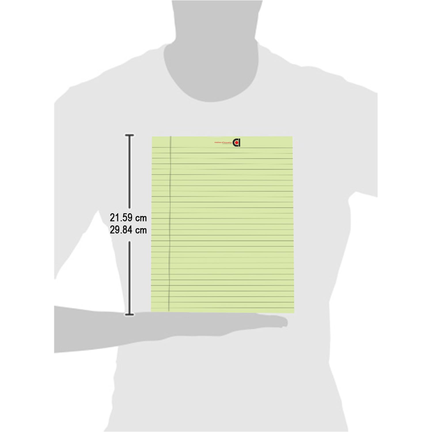 Daily Writing Notepad Ruled 10.5x8.5 - Inch 50-Sheet Lined, Green & White - Pack Of 12