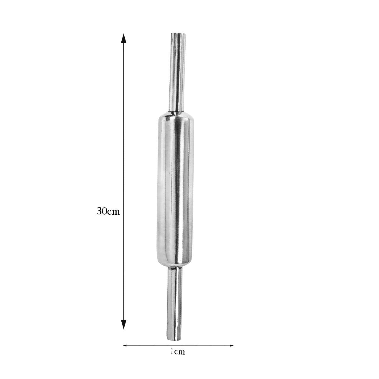 Smooth Finish Silver Stainless Steel Belan | Rolling Pin Or Belan Or Roti Maker Or Chappati Roller - Strong & Durable