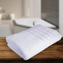 Dryhug 100% Cotton Large Bath Towel 500 Gsm | Super Soft Extra Large Highly Absorbent & Quick Dry Towel (White)