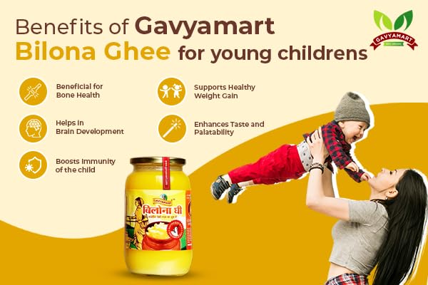 Pure Organic Bilona Ghee By Gavyamart | Rich In Healthy Fat Nutrients Desi Cow Ghee Perfect For Cooking | 5 Litre (1 Litr * 5) 169.0 Ounce | Jar Pack