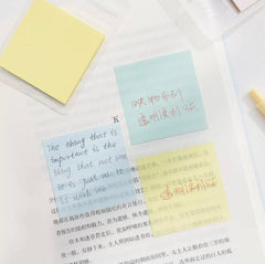 4 Colors Transparent Aesthetic Sticky Notes, Self Adhesive Sticky Note Pad, Memo Pads - 4 Pcs