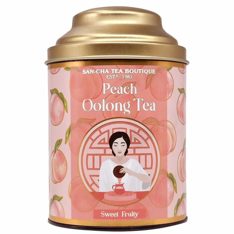 San-Cha Peach Oolong Tea - 50gm, 1.7 Ounce | Boost Metabolism Naturally & Aids Weight Management - Sweet & Fruity Notes | Low Caffeine