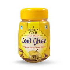 Organic Cow Ghee By Molten Gold | Rich In Vitamin A, D, E & K Healthy Desi Ghee For Frying | (200ml) 6.7 Ounce | Jar Pack