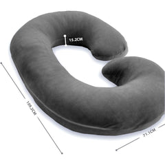 C Shaped Pillow, Pregnancy Pillow For Pregnant Women, Maternity Pillow, Grey Color | Pregnancy Gifts For Women, Maternity Soft Pillows For Pregnancy Sleeping, Washable Velvet Cover