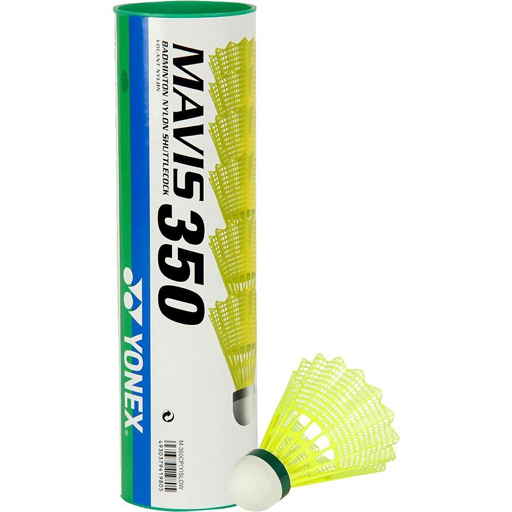 Yonex Mavis 350 Nylon Badminon Shuttlecock , Green | Pack Of 6
